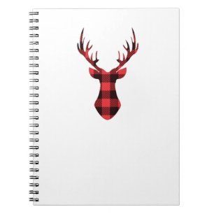 Buffalo Plaid Reindeer Christmas Notebook