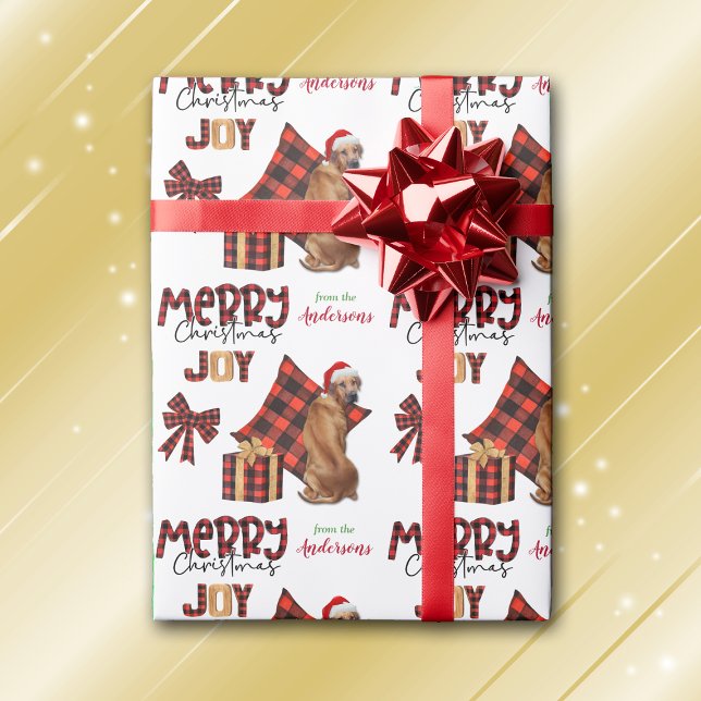 Buffalo Plaid Rhodesian Ridgeback Dog Christmas Wrapping Paper (Creator Uploaded)