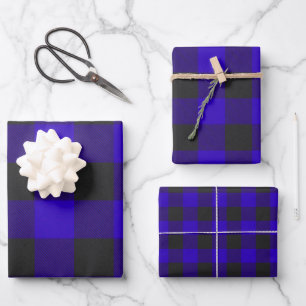 Buffalo Plaid Rob Roy Check Blue Plaid Pattern Wrapping Paper Sheet