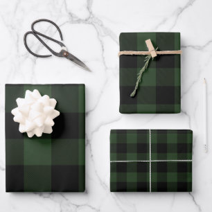 Buffalo Plaid Rob Roy Check Green Plaid Pattern Wrapping Paper Sheet