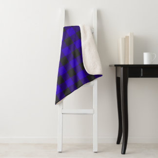 Buffalo Plaid Royal Blue Check Sherpa Blanket
