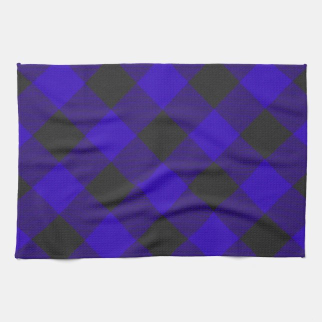 Buffalo Plaid Royal Blue Check Tea Towel (Horizontal)