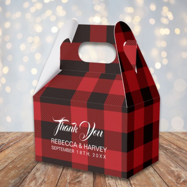 buffalo plaid rustic winter wedding favour favour box (buffalo plaid rustic winter wedding favor favor boxes)