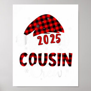 Buffalo Plaid Santa 2025 Cousin Crew Christmas Xma Poster