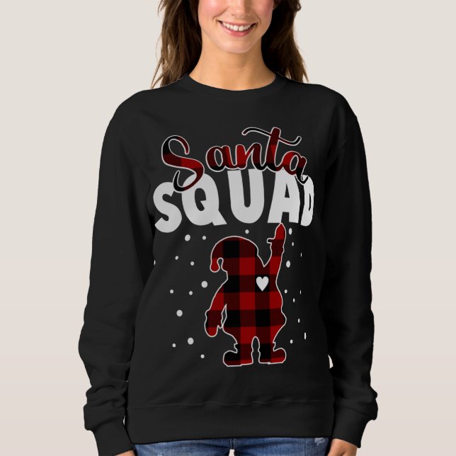 Buffalo Plaid Santa Squad Christmas Family Matchin Sweatshirt (Front)