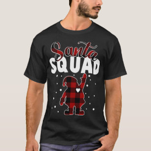 Buffalo Plaid Santa Squad Christmas Family Matchin T-Shirt