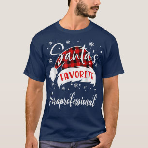 Buffalo Plaid Santas Favourite Paraprofessional Ch T-Shirt