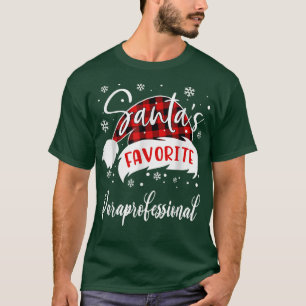 Buffalo Plaid Santas Favourite Paraprofessional Ch T-Shirt