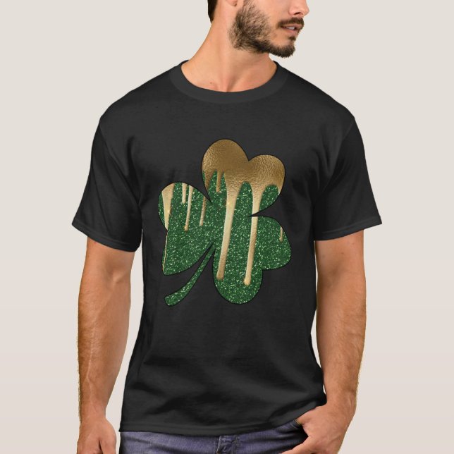 Buffalo Plaid Shamrock Women C Patricks Day Irish T-Shirt (Front)