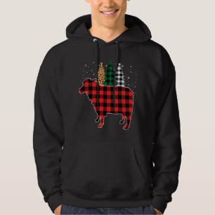 Buffalo Plaid Sheep Tree Leopard print Christmas P Hoodie