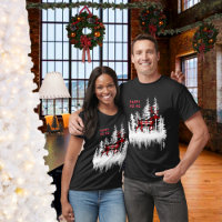 Buffalo Plaid Snowy Forest Stag Ho Ho Family Name