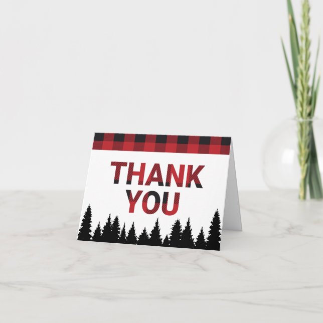 Buffalo Plaid Thank You Card (Front)