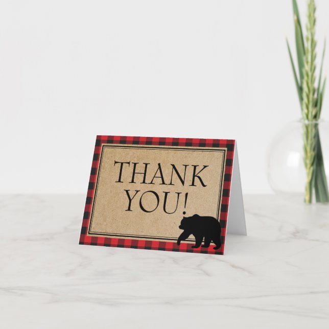 Buffalo Plaid Thank You Notes (Front)