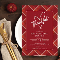 Buffalo Plaid Thankful Thanksgiving Dinner