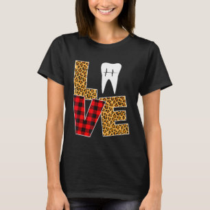 Buffalo Plaid Toothpaste Tooth Dentist Valentines T-Shirt