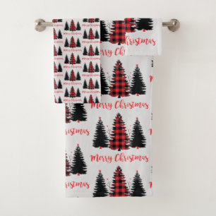 Buffalo Plaid Tree Trio Bath Towel Set