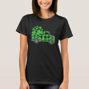 Buffalo Plaid Truck Irish Shamrock Happy St Patric T-Shirt