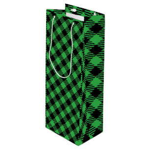 Buffalo Plaid Wine Gift Bag - Personalised Holiday