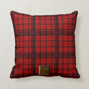 Buffalo Plaid with Maple Leaf Button American MoJo Cushion