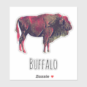 Buffalo Portrait Design For Bison or Wisent Animal
