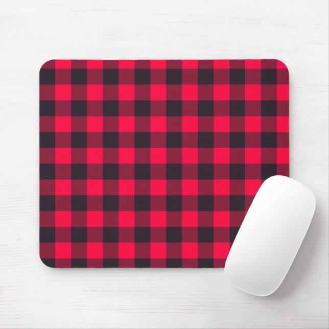Buffalo red and black mouse pad (With Mouse)