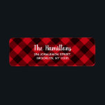 Buffalo Red and Black Plaid Pattern Christmas Return Address Label<br><div class="desc">A modern Christmas design,  features a buffalo red plaid pattern</div>