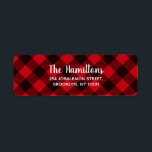 Buffalo Red and Black Plaid Pattern Christmas Return Address Label<br><div class="desc">A modern Christmas design,  features a buffalo red plaid pattern</div>