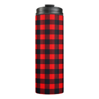 Buffalo Red and Black  Shepherd's Plaid Pattern Thermal Tumbler