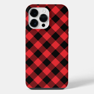 Buffalo Red Black Plaid Check iPhone 14 Pro Max Case