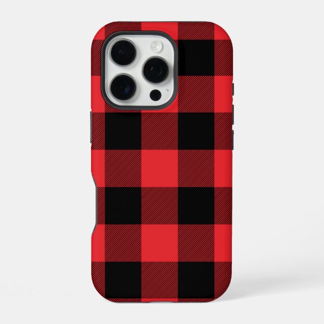 Buffalo Red Black Plaid Check iPhone Case (Back)