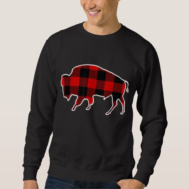 Buffalo Red Buffalo Plaid Tamaraw Matching PJ Fami Sweatshirt (Front)