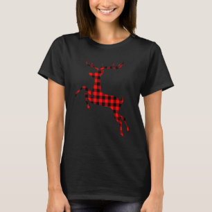 Buffalo Red Plaid Deer Reindeer Matching Family Ch T-Shirt
