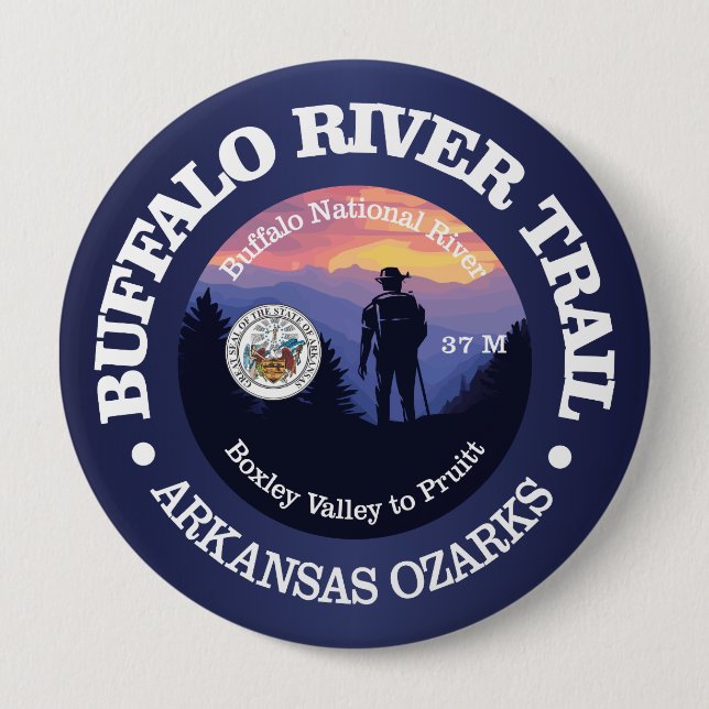 Buffalo River Trail (rd2) 10 Cm Round Badge (Front)