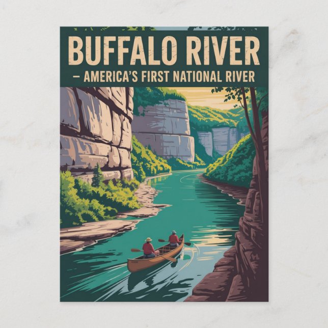 Buffalo River – Vintage Travel Poster Postcard (Front)