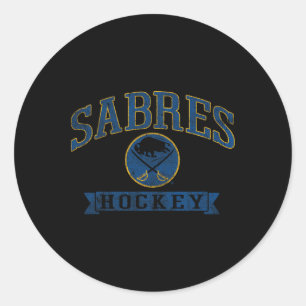 Buffalo Sabres Vintage Hockey White Nhl Officially Classic Round Sticker