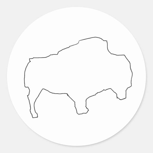 Buffalo Shape Classic Round Sticker (Front)