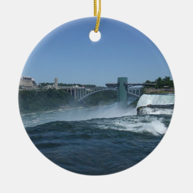 Buffalo side of Niagara Falls Ceramic Tree Decoration (Front)