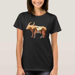 Buffalo silhouette Desert Cacti Monument Valley T-Shirt