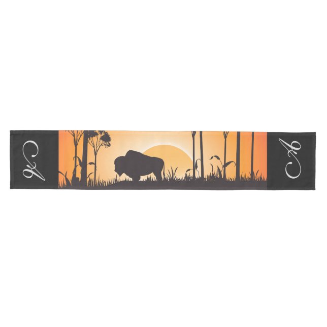 Buffalo silhouette medium table runner (Horizontal)