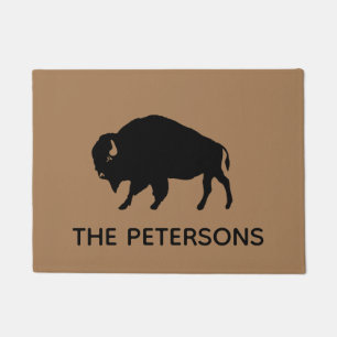 Buffalo Silhouette Personalised Welcome Mat