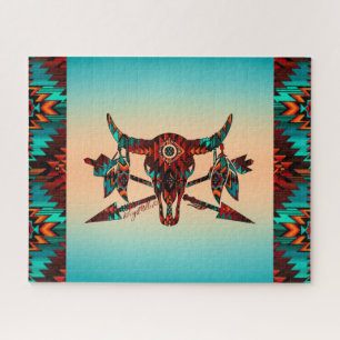 Buffalo Skull And Arrows Jigsaw Puzzle