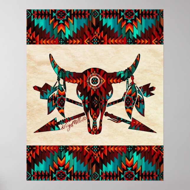 Buffalo Skull And Arrows Poster (Front)
