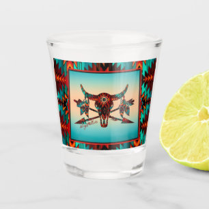 Buffalo Skull And Arrows Shot Glass