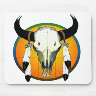 buffalo skull mouse pad
