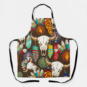 Buffalo Skull Native American Emblem Apron