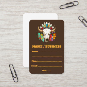 Buffalo Skull Native American Emblem Business Card