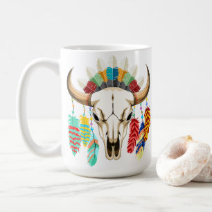Buffalo Skull Native American Emblem Coffee Mug