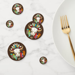 Buffalo Skull Native American Emblem Confetti