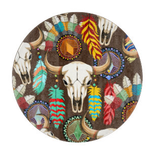 Buffalo Skull Native American Emblem Cutting Board