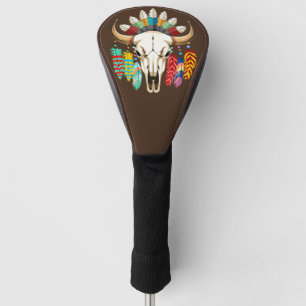 Buffalo Skull Native American Emblem Golf Head Cover
